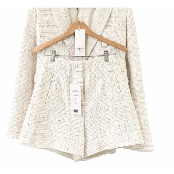 Veronica Beard Jazmin Cotton Tweed Shorts NWT High Waisted - Picture 5 of 8
